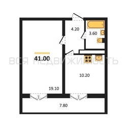 1-комнатная квартира, 41кв.м - изображение 1