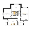 3-комнатная квартира, 77.5кв.м - изображение 1