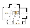 3-комнатная квартира, 77.8кв.м - изображение 1