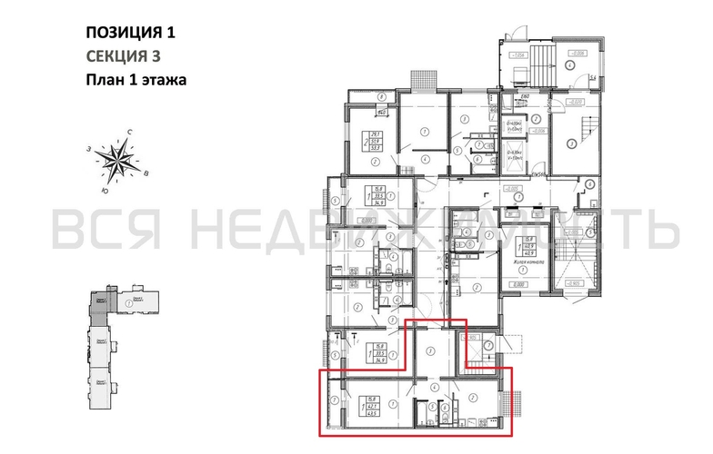 1-комнатная квартира, 43.5кв.м - изображение 1