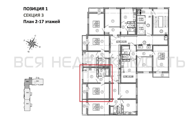 1-комнатная квартира, 34.9кв.м - изображение 1