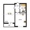 1-комнатная квартира, 41.5кв.м - изображение 1 1-комнатная квартира, 41.5кв.м - изображение 1