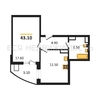 1-комнатная квартира, 43.1кв.м - изображение 1