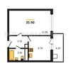 1-комнатная квартира, 35.9кв.м - изображение 1 1-комнатная квартира, 35.9кв.м - изображение 1