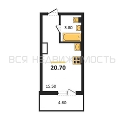 квартира-студия, 20,7кв.м. квартира-студия, 20,7кв.м. - изображение 1