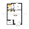квартира-студия, 34,2кв.м. - изображение 1
