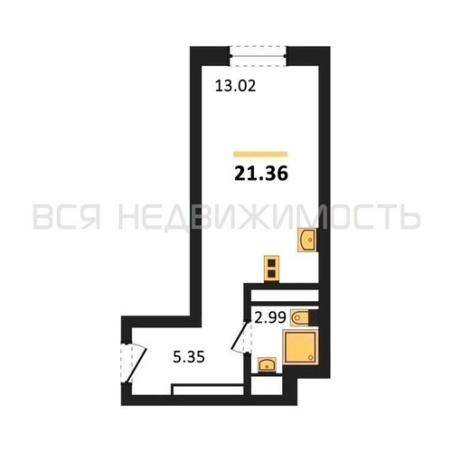квартира-студия, 21,36кв.м. - изображение 0