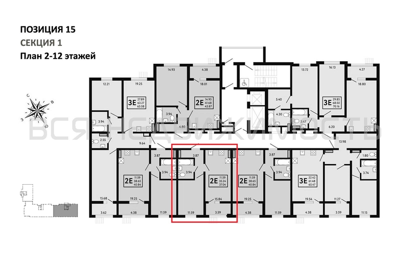 1-комнатная квартира, 37.04кв.м - изображение 1