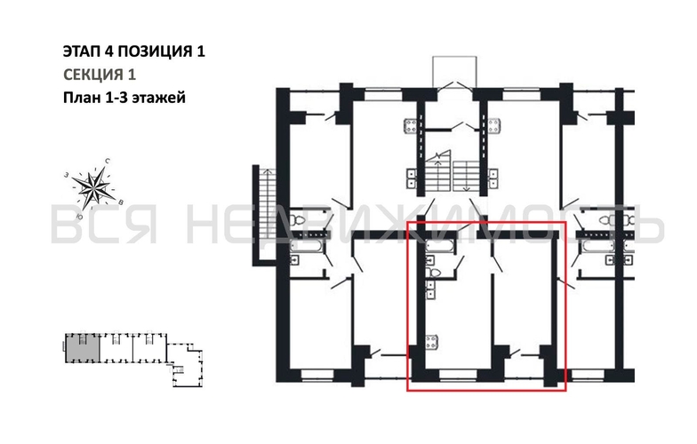 1-комнатная квартира, 39.39кв.м - изображение 1