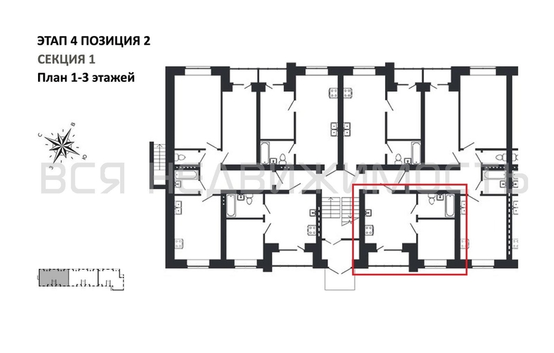 1-комнатная квартира, 28.89кв.м - изображение 1