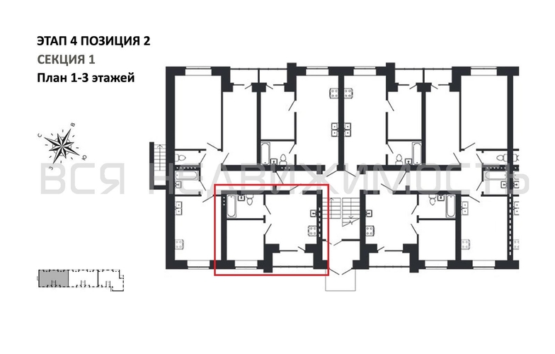 1-комнатная квартира, 28.89кв.м - изображение 1