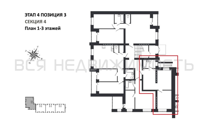 1-комнатная квартира, 45.42кв.м - изображение 1
