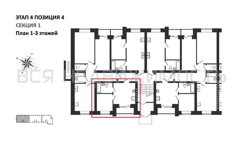 1-комнатная квартира, 28.89кв.м - изображение 1