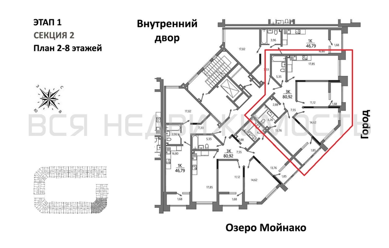 3-комнатная квартира, 80.92кв.м - изображение 1
