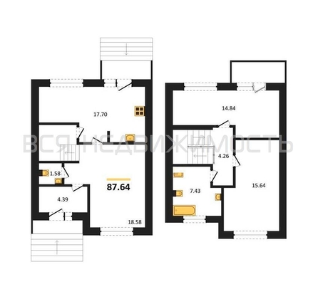 3-комнатная квартира, 87.64кв.м - изображение