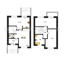 3-комнатная квартира, 94.01кв.м 3-комнатная квартира, 94.01кв.м - изображение 1