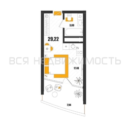 квартира-студия, 29,22кв.м. квартира-студия, 29,22кв.м. - изображение 1