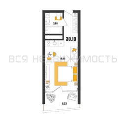 квартира-студия, 30,19кв.м. квартира-студия, 30,19кв.м. - изображение 1
