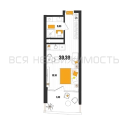 квартира-студия, 30,39кв.м. квартира-студия, 30,39кв.м. - изображение 1