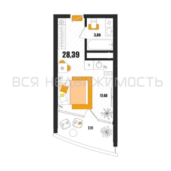 квартира-студия, 28,39кв.м. квартира-студия, 28,39кв.м. - изображение 1