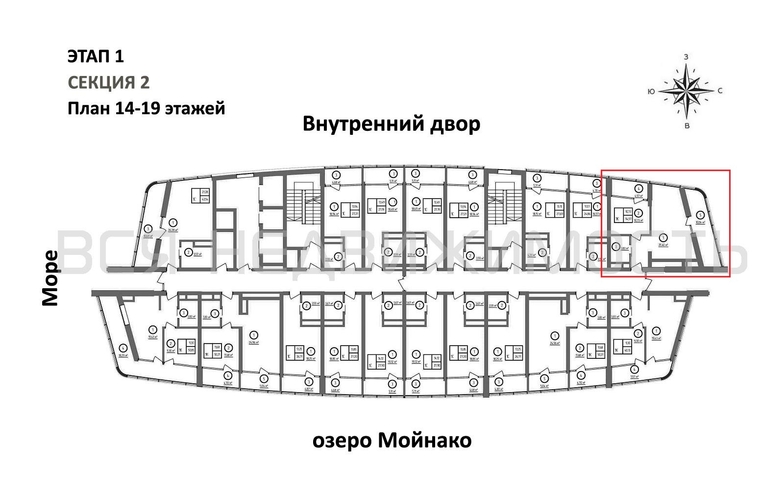 1-комнатная квартира, 54.57кв.м - изображение 1