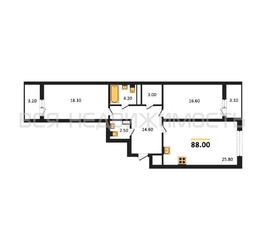 2-комнатная квартира, 88кв.м 2-комнатная квартира, 88кв.м - изображение 1
