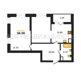 1-комнатная квартира, 56.5кв.м - изображение 1