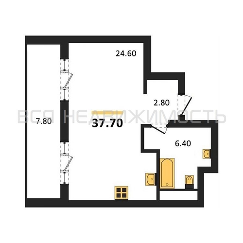 квартира-студия, 37,7кв.м. - изображение 0