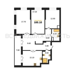3-комнатная квартира, 100.1кв.м - изображение 1