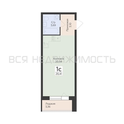 квартира-студия, 29,41кв.м. - изображение 1
