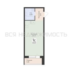 квартира-студия, 28,83кв.м. - изображение 1