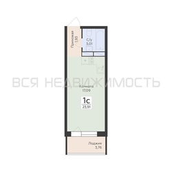 квартира-студия, 23,91кв.м. - изображение 1