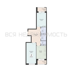 2-комнатная квартира, 60.64кв.м - изображение 1