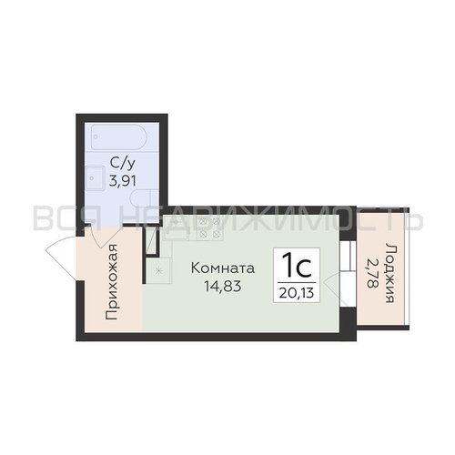 квартира-студия, 20,13кв.м. - изображение 0