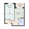 1-комнатная квартира, 33.54кв.м - изображение 1