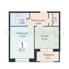 1-комнатная квартира, 42.57кв.м - изображение 1 1-комнатная квартира, 42.57кв.м - изображение 1