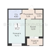 1-комнатная квартира, 44.27кв.м - изображение 1 1-комнатная квартира, 44.27кв.м - изображение 1