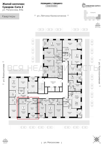1-комнатная квартира, 43.41кв.м - изображение 1