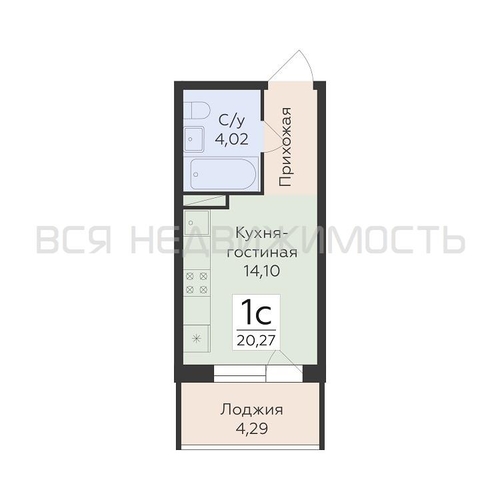квартира-студия, 20,27кв.м. - изображение 0