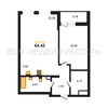 1-комнатная квартира, 64.42кв.м - изображение 1