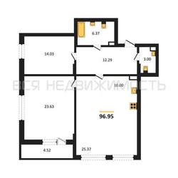 2-комнатная квартира, 96.95кв.м - изображение 1
