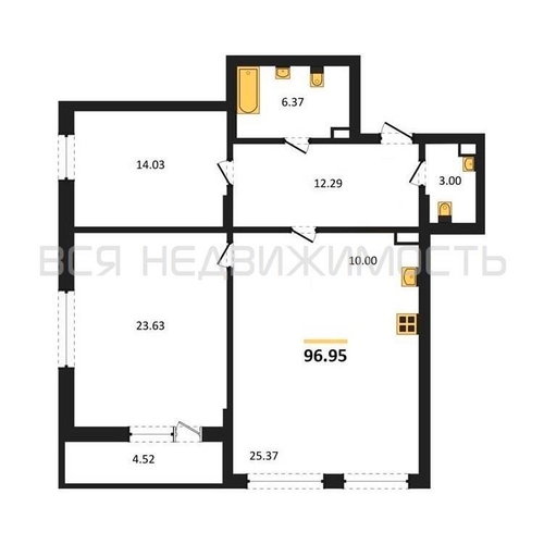 2-комнатная квартира, 96.95кв.м - изображение 0