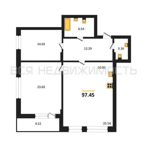 2-комнатная квартира, 97.45кв.м - изображение 0