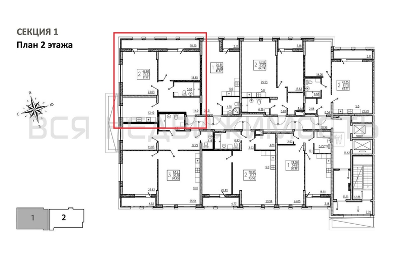 2-комнатная квартира, 81кв.м - изображение 1