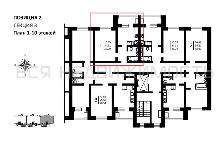 1-комнатная квартира, 36.29кв.м - изображение 1