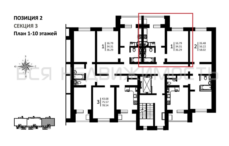 1-комнатная квартира, 36.29кв.м - изображение 1