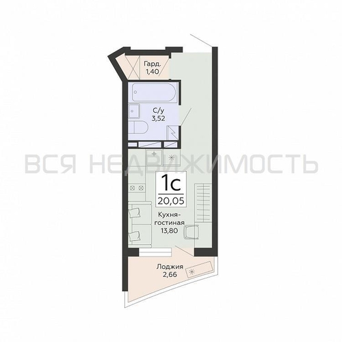 квартира-студия, 20,05кв.м. - изображение 0