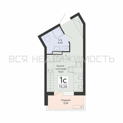 квартира-студия, 19,26кв.м. - изображение 1