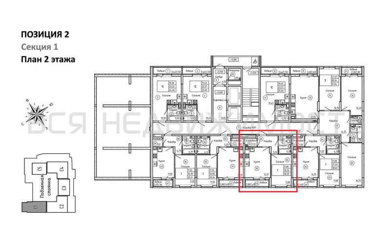 1-комнатная квартира, 38.33кв.м - изображение 1