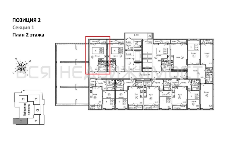 квартира-студия, 24,94кв.м. - изображение 1